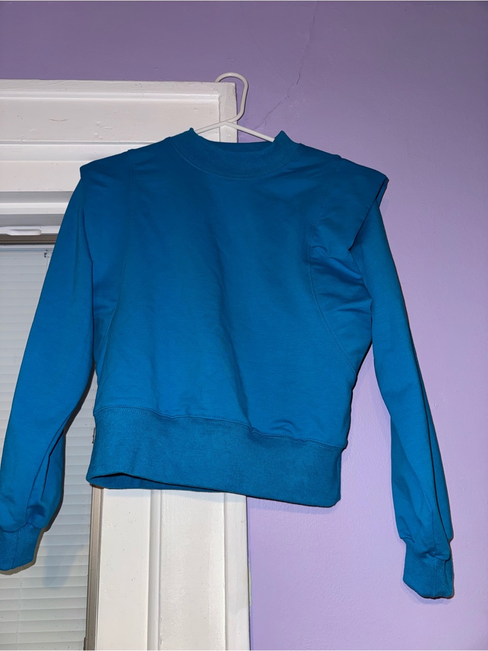 Bright Blue Cropped Crewneck Sweatshirt